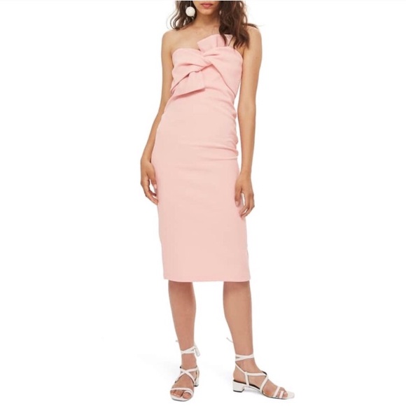 bow front midi dress
